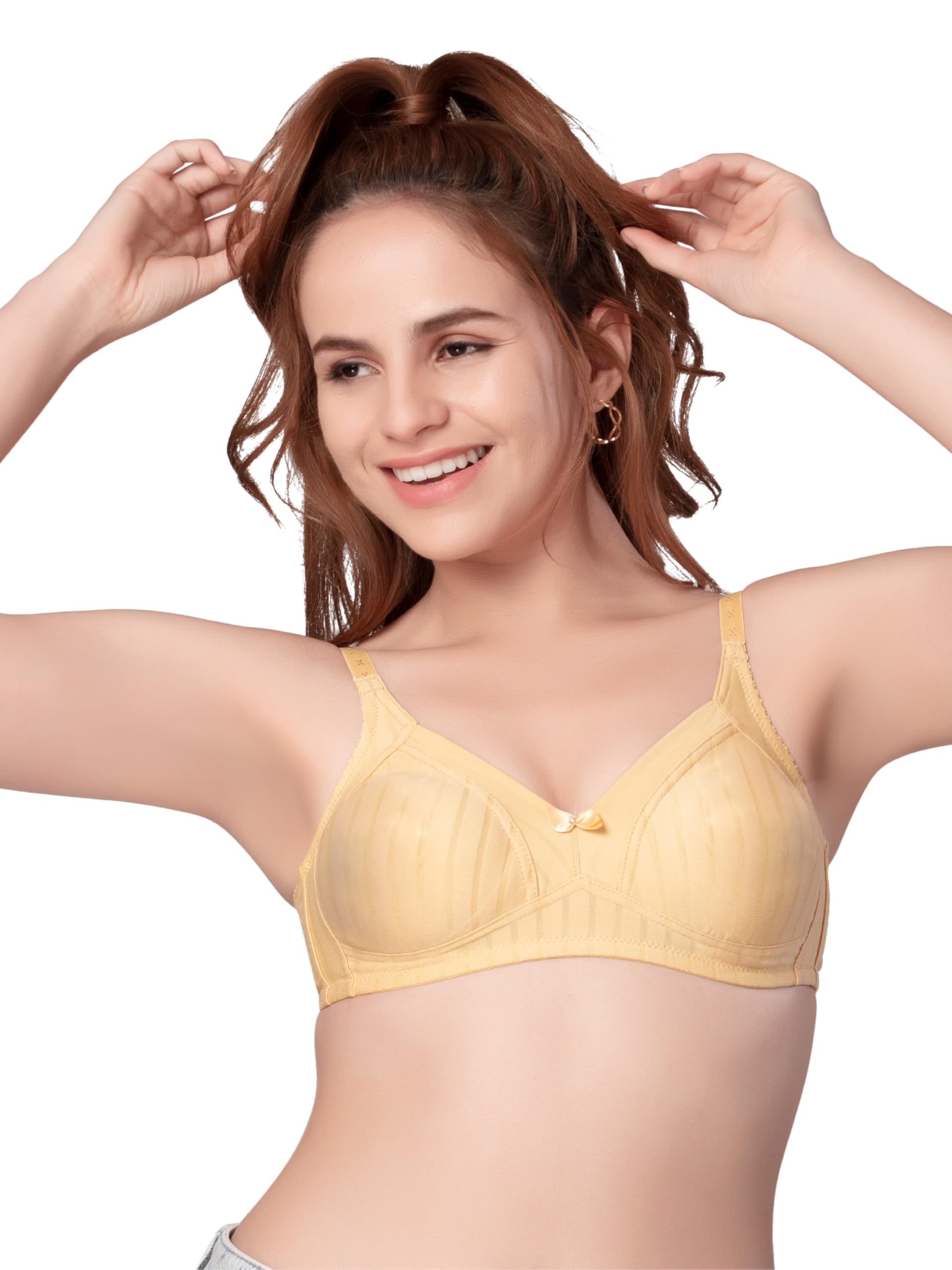 Everyday Bra for Girl Wireless & Non-Padded Side Support Shaper Cotton Bra with Full Coverage Seamless T-Shirt Bra for Women - NSPRSTR-image-26