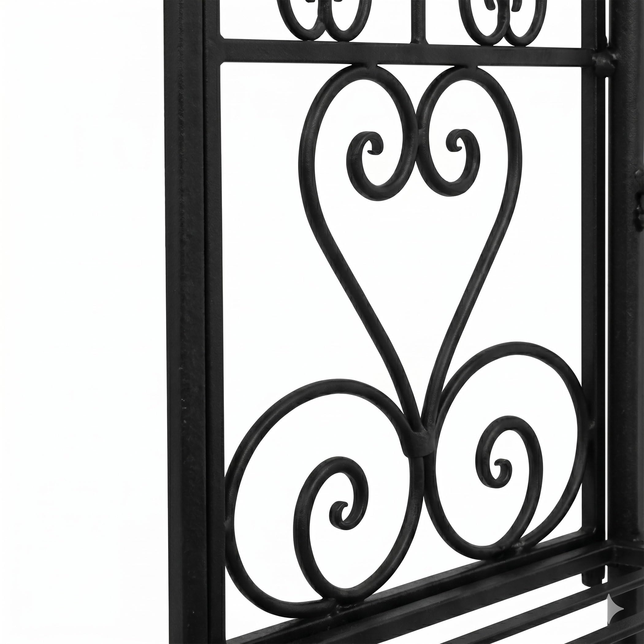 Metalowa ławka do siedzenia z łukiem różanym – 200 x 124 x 48 cm – Outdoor Lounge ławka ogrodowa z różami dekoracja 2-osobowa
