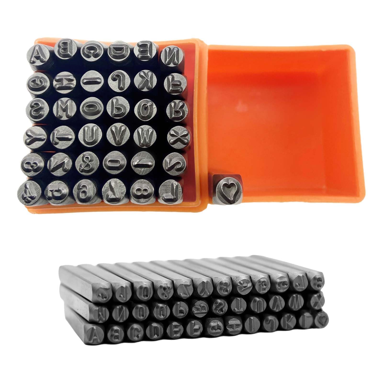 37 Pezzi Punzoni per Metallo, Punzoni Metallo Kit, Set di timbri per Lettere e Numeri, Set di punzoni per Numeri per Metallo, Punzoni Lettere, A-Z, 0-8, per incidere Metallo, Pelle, Legno