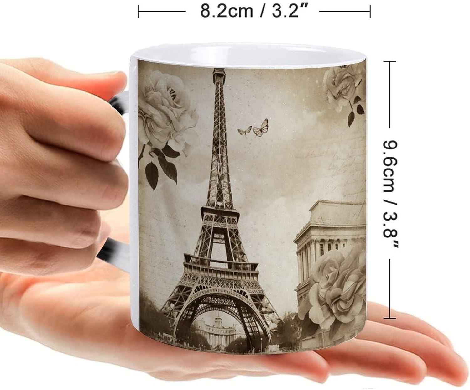 Color Changing Mug, Novelty Coffee Magic Cup, Paris Eiffel Tower image 2