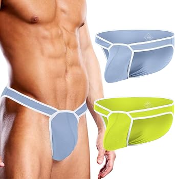 Mens Sexy Micro Mesh Briefs Bulge Enhancing Ball Pouch Breathable Low Rise Skimpy Underwear