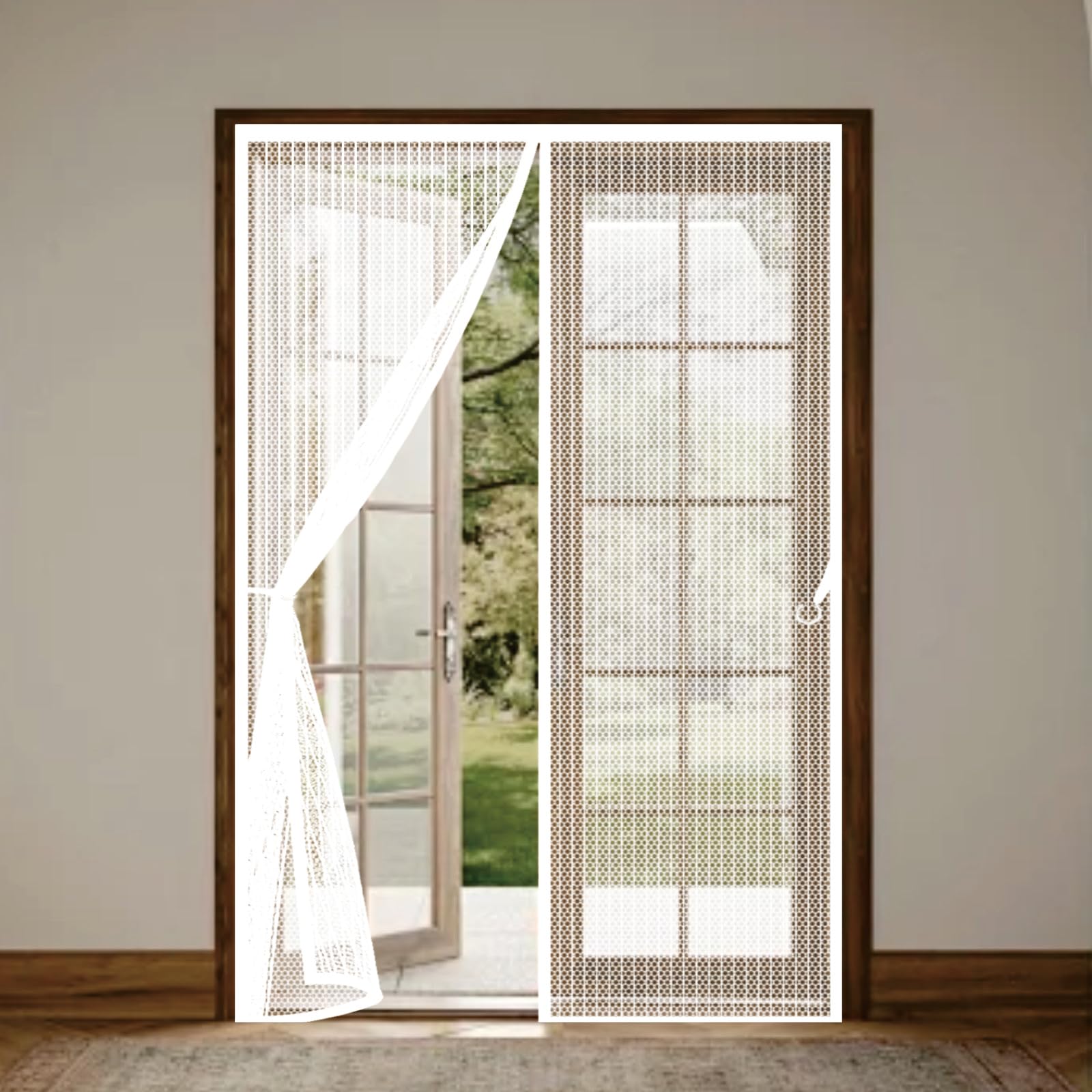Moustiquaire pour porte de patio 105x249 cm blanche : profitez de l'été sans mouches