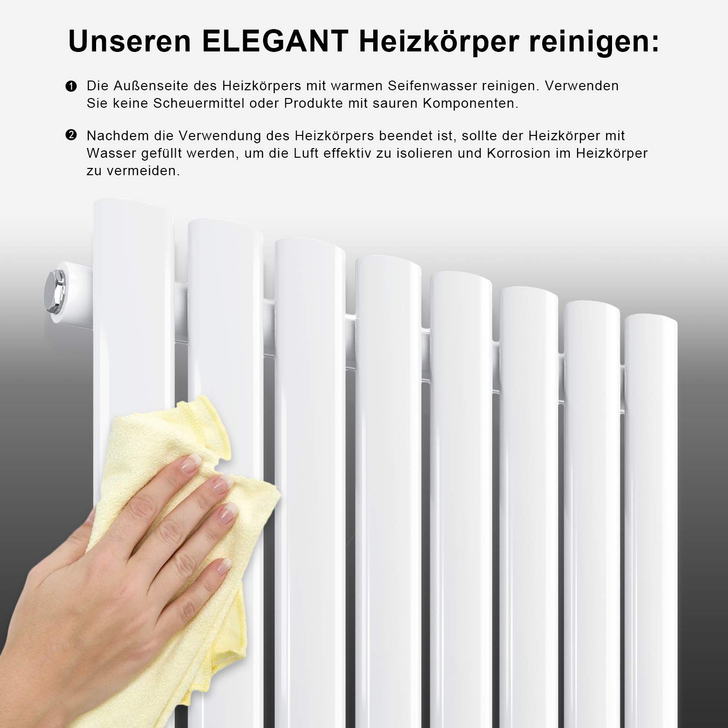 ELEGANT - Radiatore a pannello, a doppio strato, per bagno, salotto, radiatore orizzontale