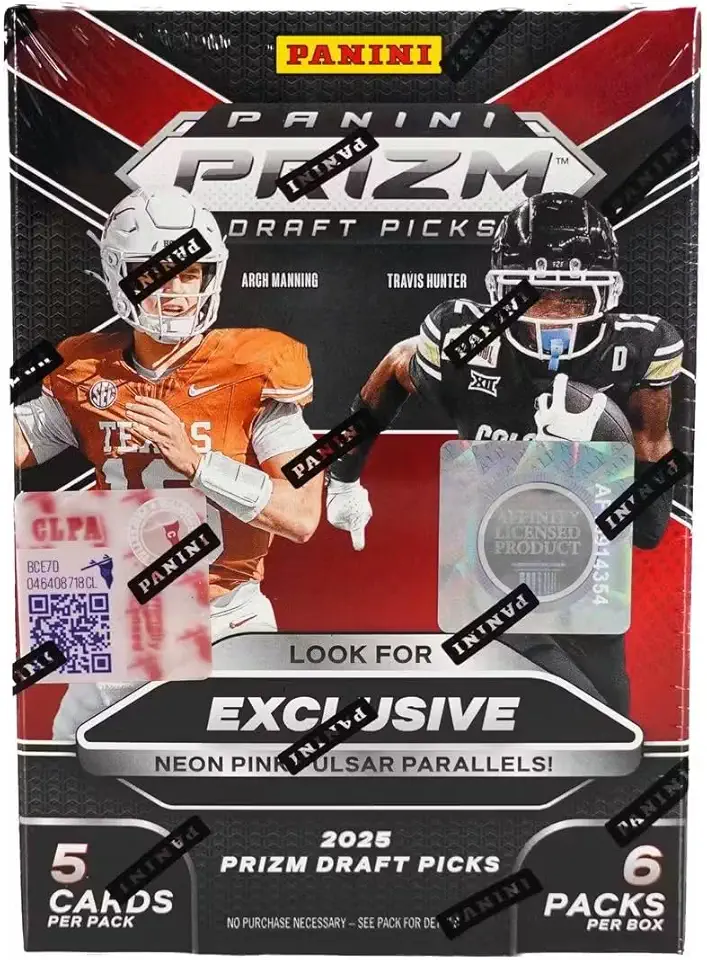 Panini Caixa De Cards Colecionáveis Prizm Draft Picks Football 2025 Com 6 Unidades (1 Prizm Prata Por Caixa)