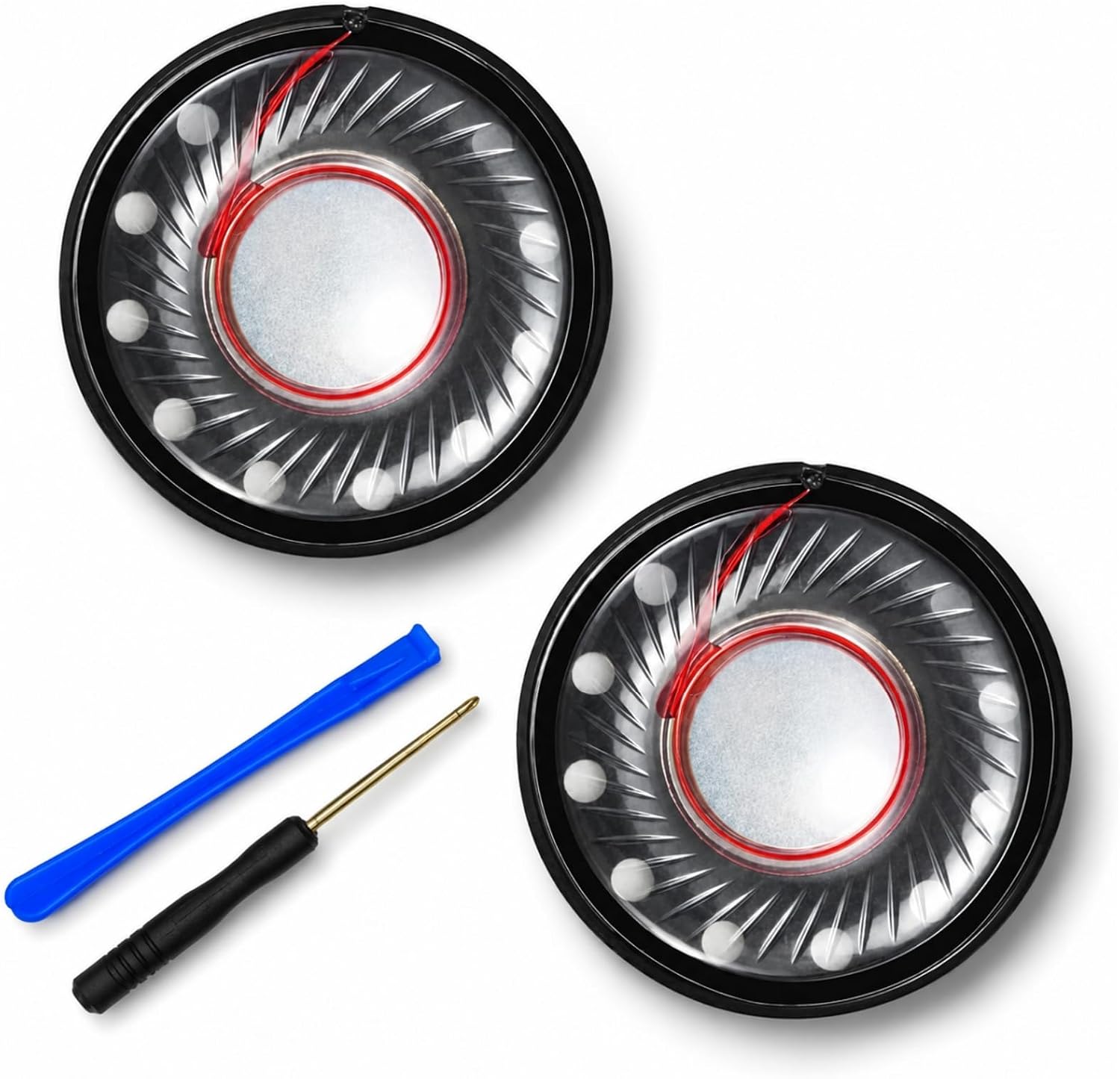 Headphone Speaker Replacement for Sony WH-1000XM4/XM3/XM2, 2-Pack | Beats Studio3 Compatible, Bose QC35 QC25 Compatible, AKG Compatible, 40mm 32ohm, Repair Kit with Screwdriver & Prying Tool