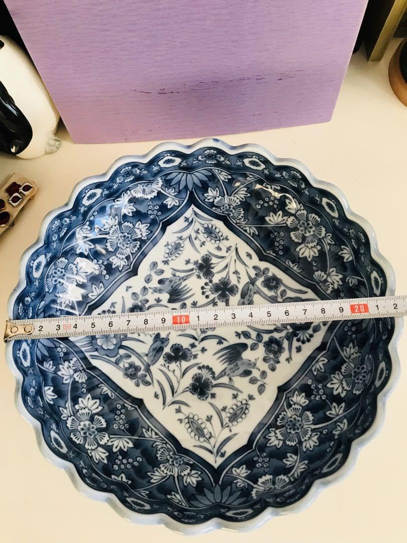 Amazon.co.jp: 有田焼 龍峯窯 大鉢 三洋陶器 染付更紗 藍の染付