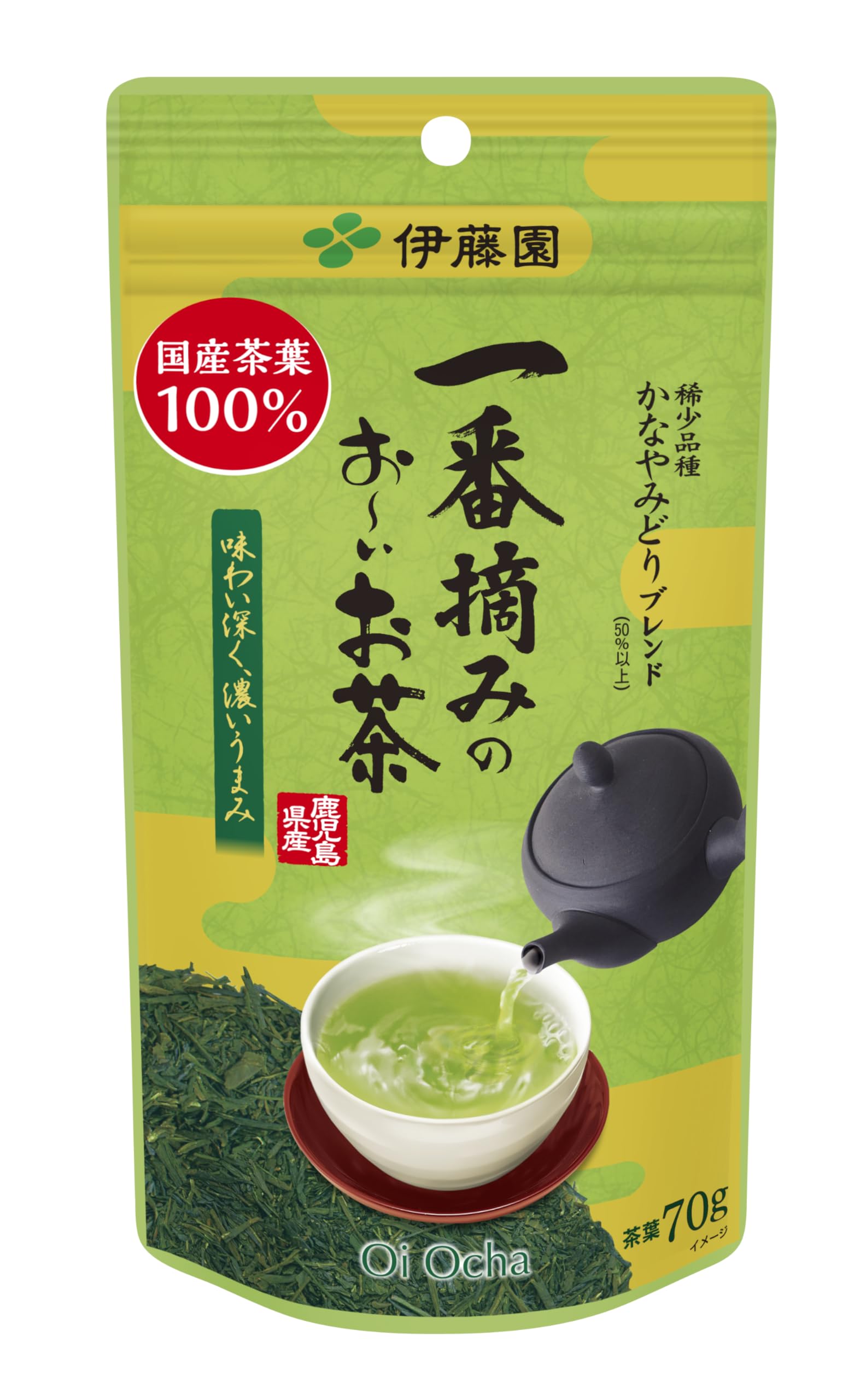 一番摘みお～いお茶　70g　10袋 Amazon.co.jp: 伊藤園 一番摘みのおーいお茶 かなやみどりブレンド 70g