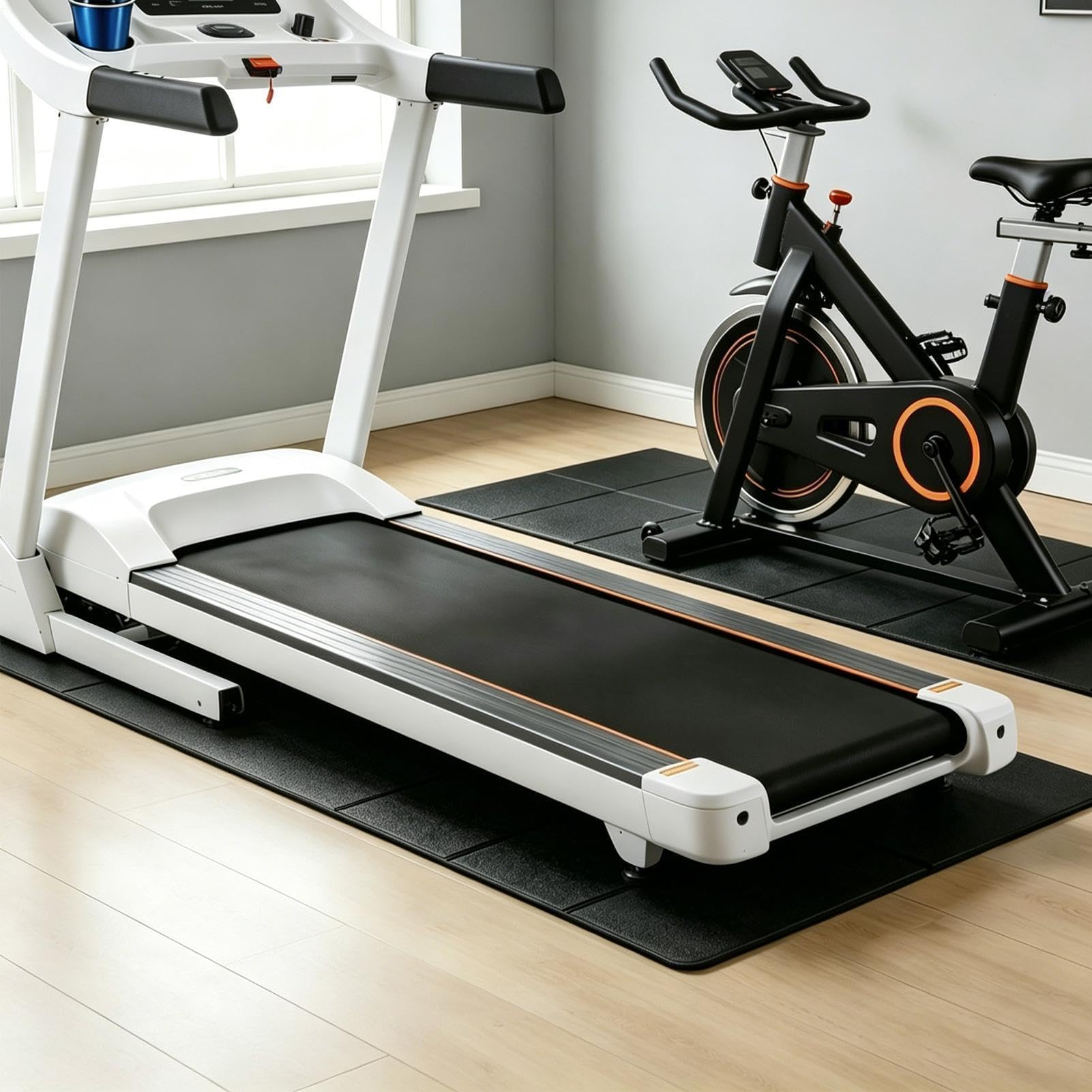 Tappetino Per Tapis Roulant Su Moquette Antiscivolo Impermeabile | Tappetino Proteggi Pavimento per Cyclette Per Palestra, Ufficio, Casa, Appartamento, Yoga, Stepper e Attrezzi da A