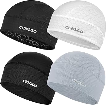 CENSGO Skull Cap Helmet Liner for Men Women, Cycling Cap Sweat Wicking Liner, Cooling Head Cover for Running
