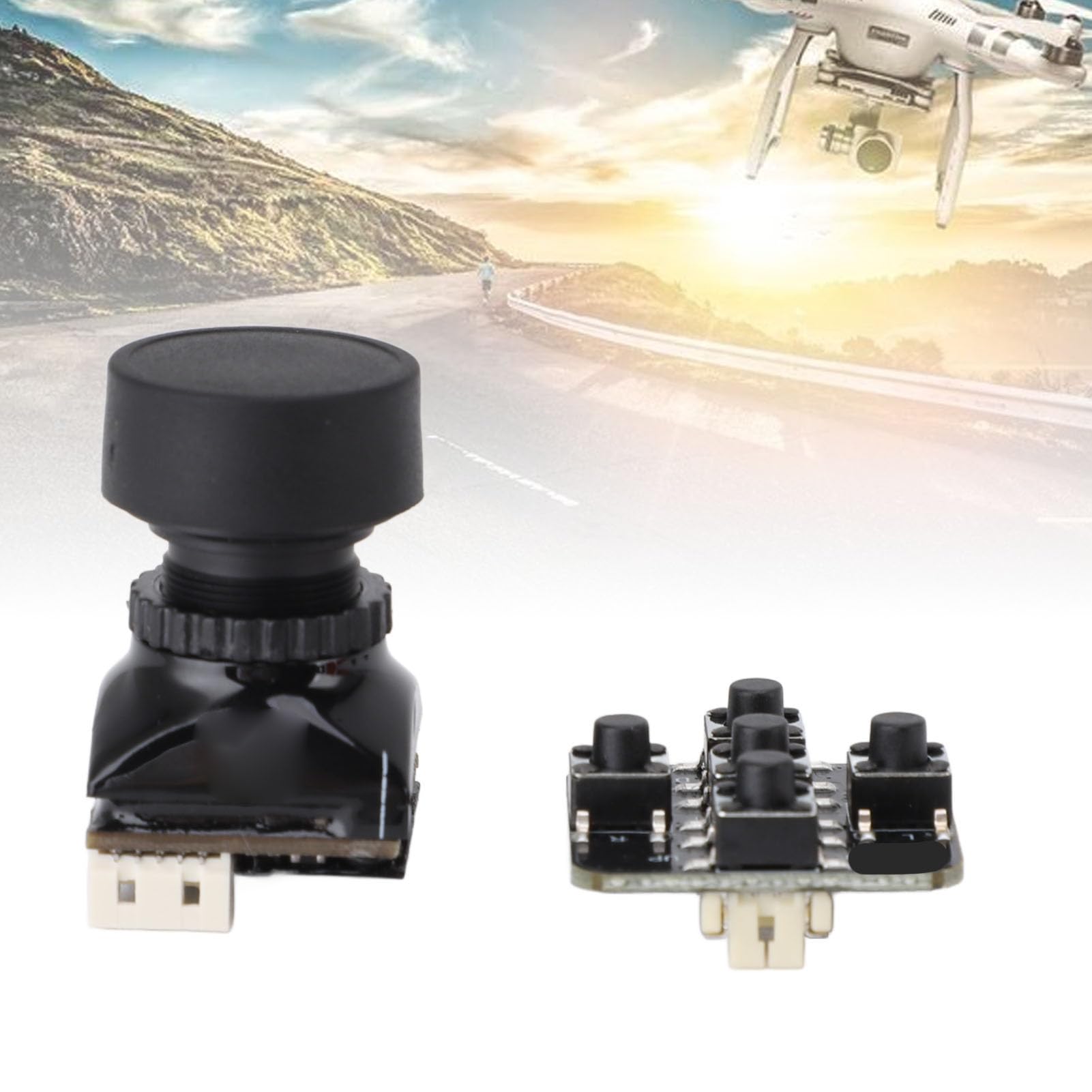 ASHATA Telecamera FPV, 1200TVL ad alta risoluzione 100dB WDR Immagine Chiara Professionale Telecamera notturna in condizioni di scarsa illuminazione per Drone da corsa Fotografia FPV Drone