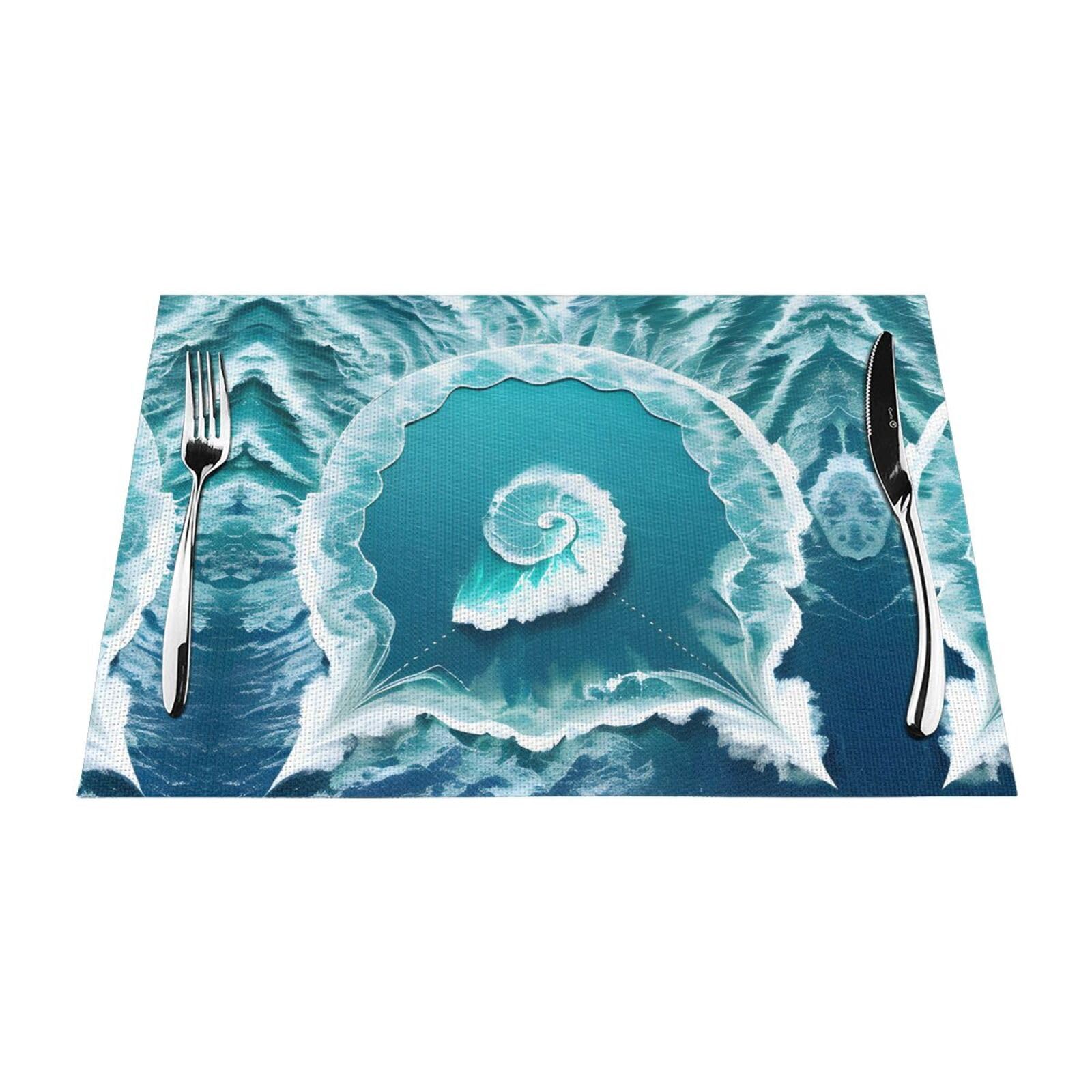 Sea of Love 4 Pcs Patterned Woven Placemats are Non-Slip and Heat-Resistant and Complement Any Table