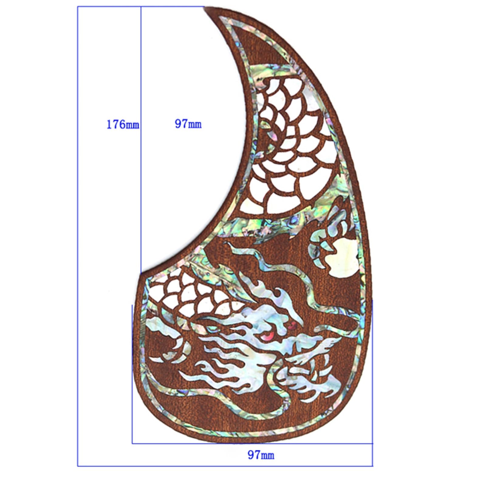 Profesjonalny Pickguard Do Gitary Akustycznej Gitara Z Litego Drewna Inkrustowana Kolorowymi Muszlami Solidny Drewniany Uchwyt Płytka Ochronna Do Gitary Akustycznej(T)