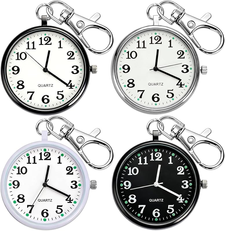 Reloj de bolsillo de cuarzo, relojes portátiles con llavero al aire libre