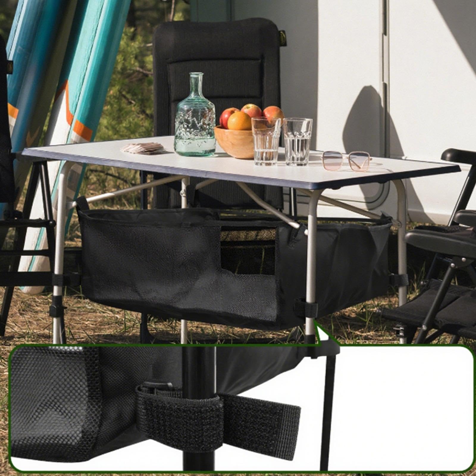 Borsa portaoggetti pieghevole da campeggio, 56 x 56 x 20 cm, in rete, per attrezzi all'aperto, escursionismo, picnic e viaggi, accessorio essenziale portatile per avventurieri