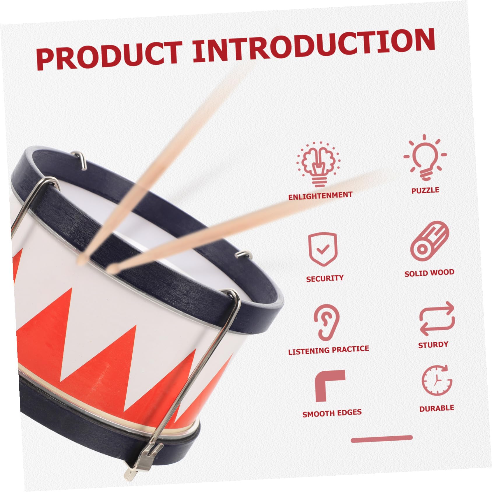 SUPVOX Instrumento de Percusión Infantil Rojo para Niños, Instrumento Musical de Madera y Metal, Set de Iniciación para Aprendizaje Musical y Desarrollo del Ritmo, Color Aleatorio
