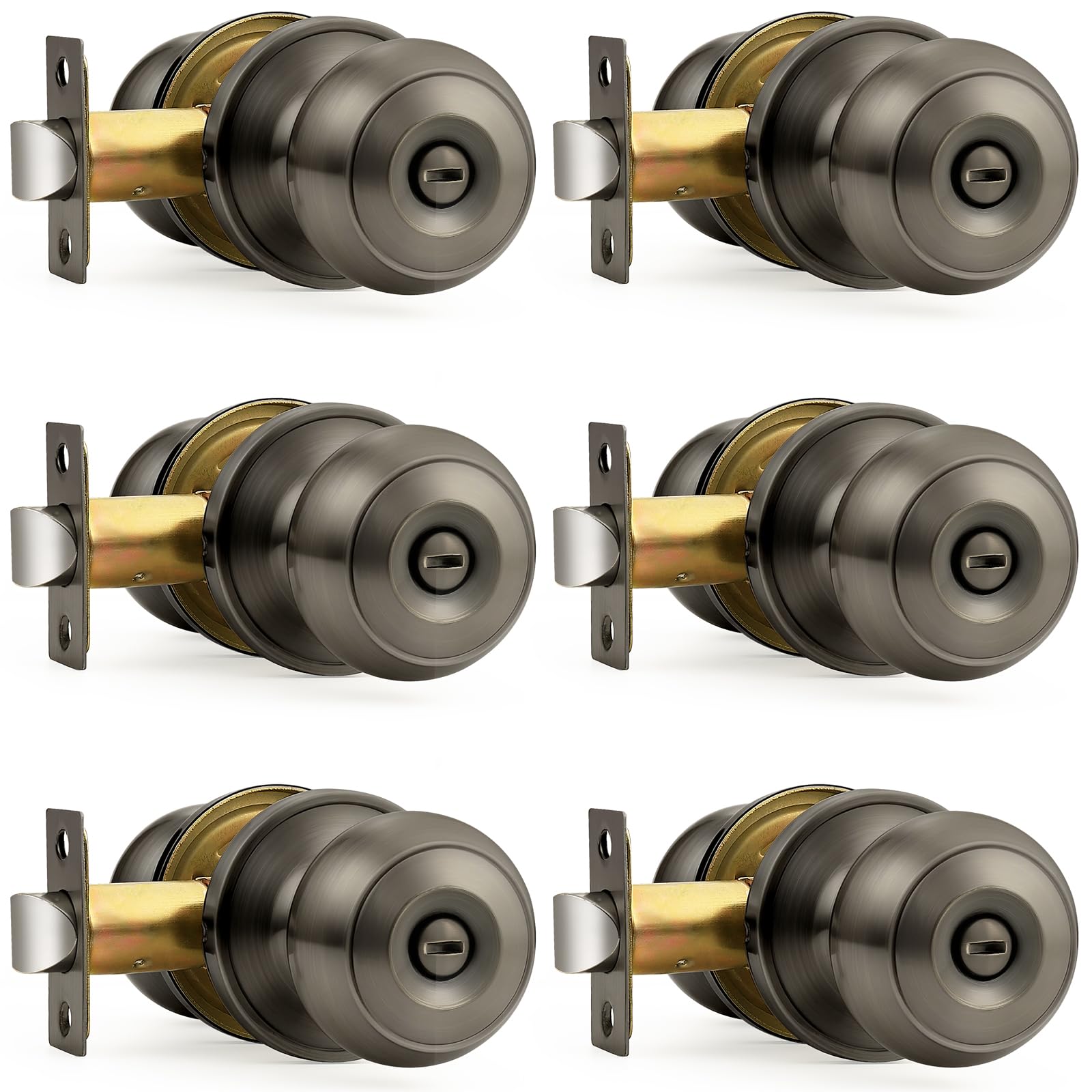 Probrico Black Door Knobs - Matte Black -24