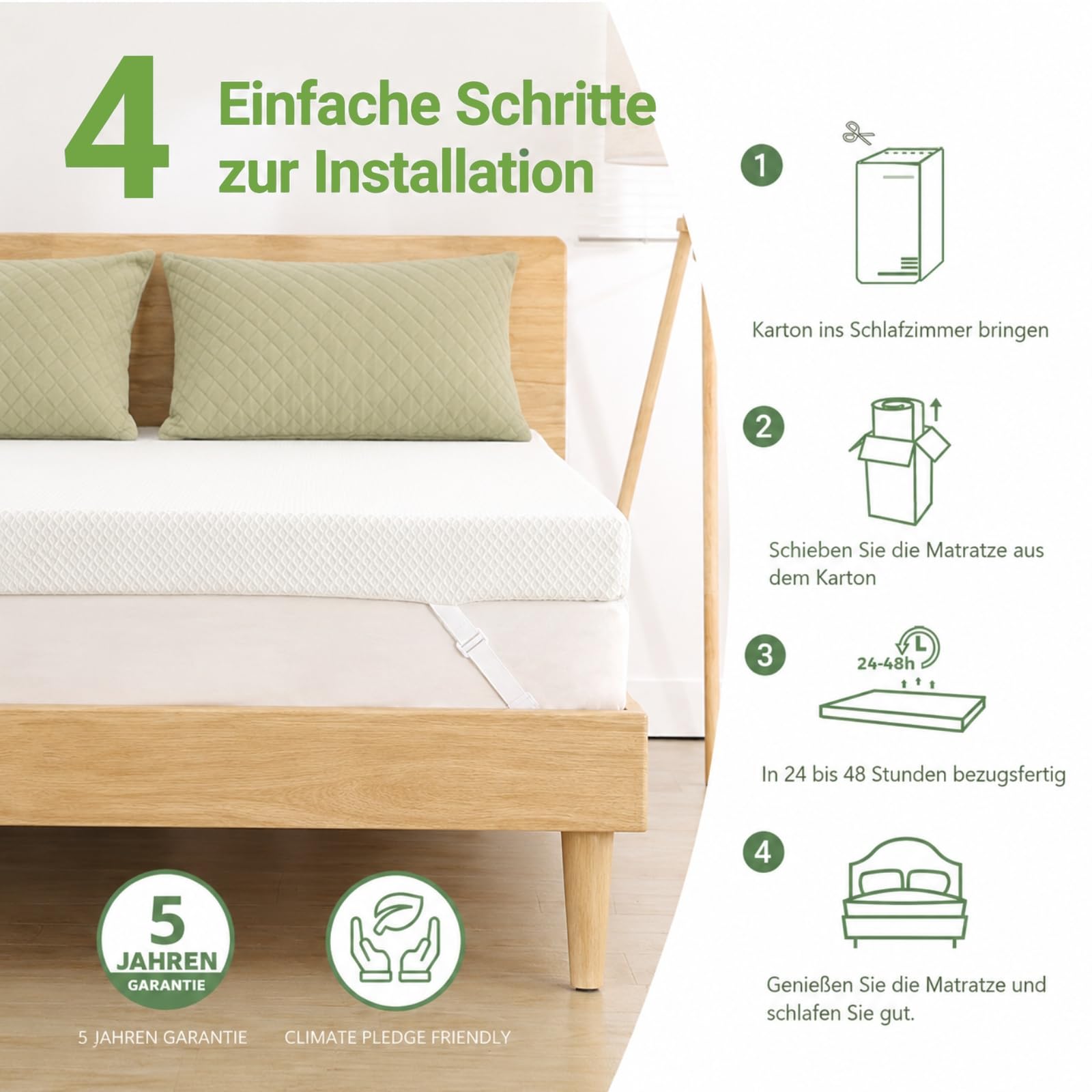Gel Topper 180x200cm, Matratzen Topper aus 5 cm Gel-Memory- Schaum, Atmungsaktiver Matratzentopper, ÖEko-Tex Zertifiziert, H2 Weiche für Matratzen Boxspringbett, Schlafsofa, Gästebett | Die schnelle Matratzen-Aufwertung für Gästebett, Jugendzimmer & Schla