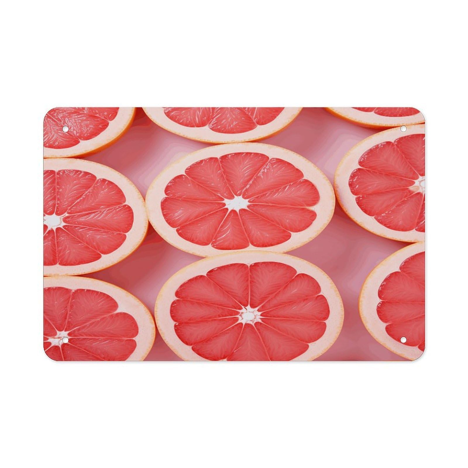 Fekiloot Style Grapefruit Half Slice Metal Signs Wall Art Tin Sign