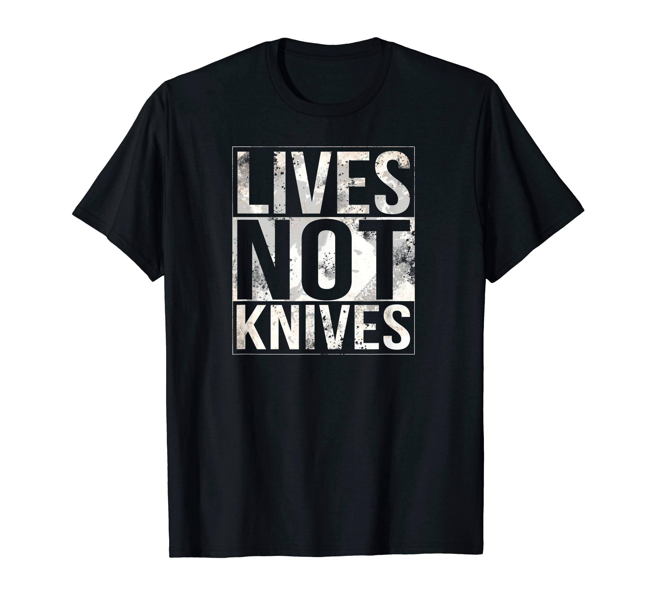 Lives not Knives Gangsta T-shirtLives Not Knives black T-shirt - anti-knife gangsta styleOEKO-TEX STANDARD 100