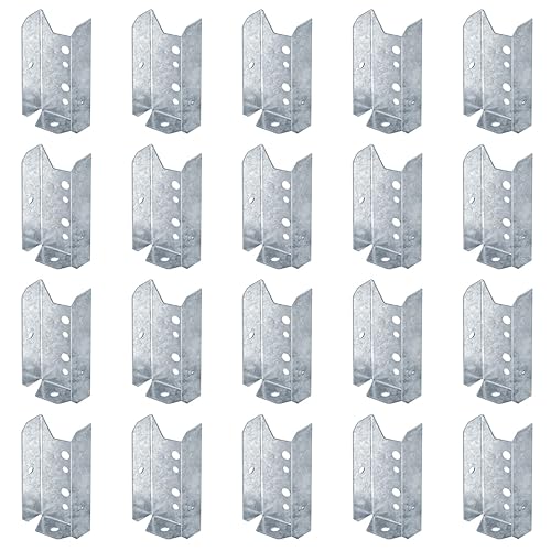 Miniatura 9 de GBGS 20 soportes de poste de valla de 2 x 4, ancho interior soporte de riel de madera de 1-12 pulgadas (1.496 in), calibre 18, negro