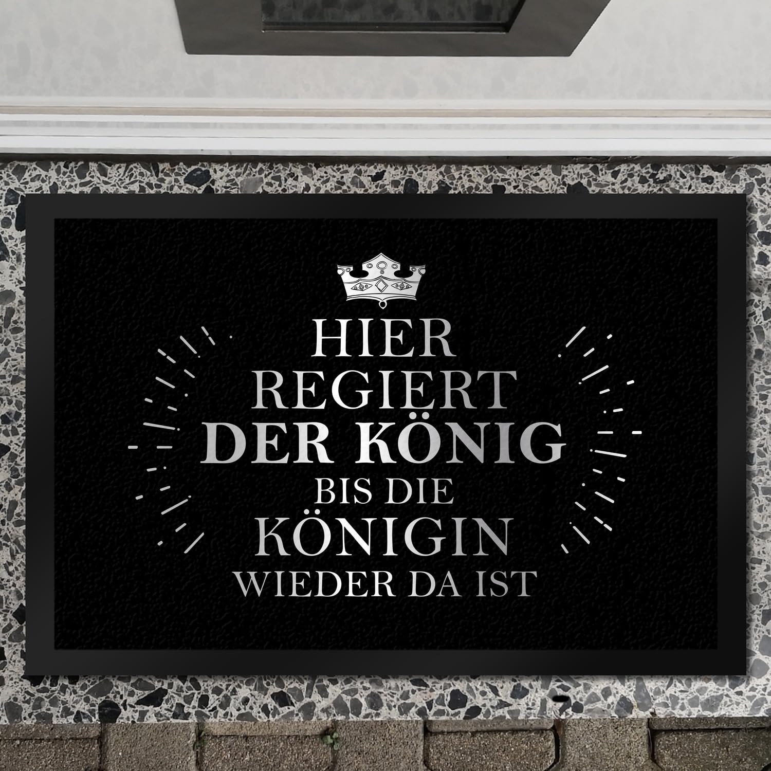 trendaffe - Hier regiert der König Fußmatte XXL mit Krone Motiv