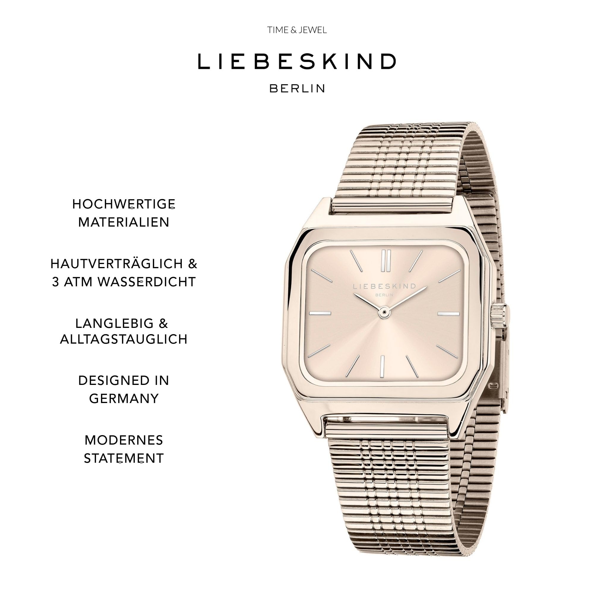 Liebeskind Berlin Damen Analog Quarz Uhr mit Edelstahl Armband LT-0351-MQ