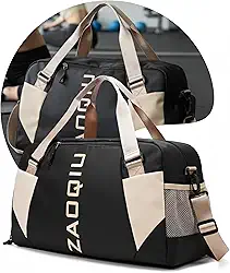 Bolsa de Viagem e Academia Mala de Mão com Área Molhada Compartimento para Tênis Alça Ajustável Ideal para Avião Academia Praia e Fim de Semana (Preta)