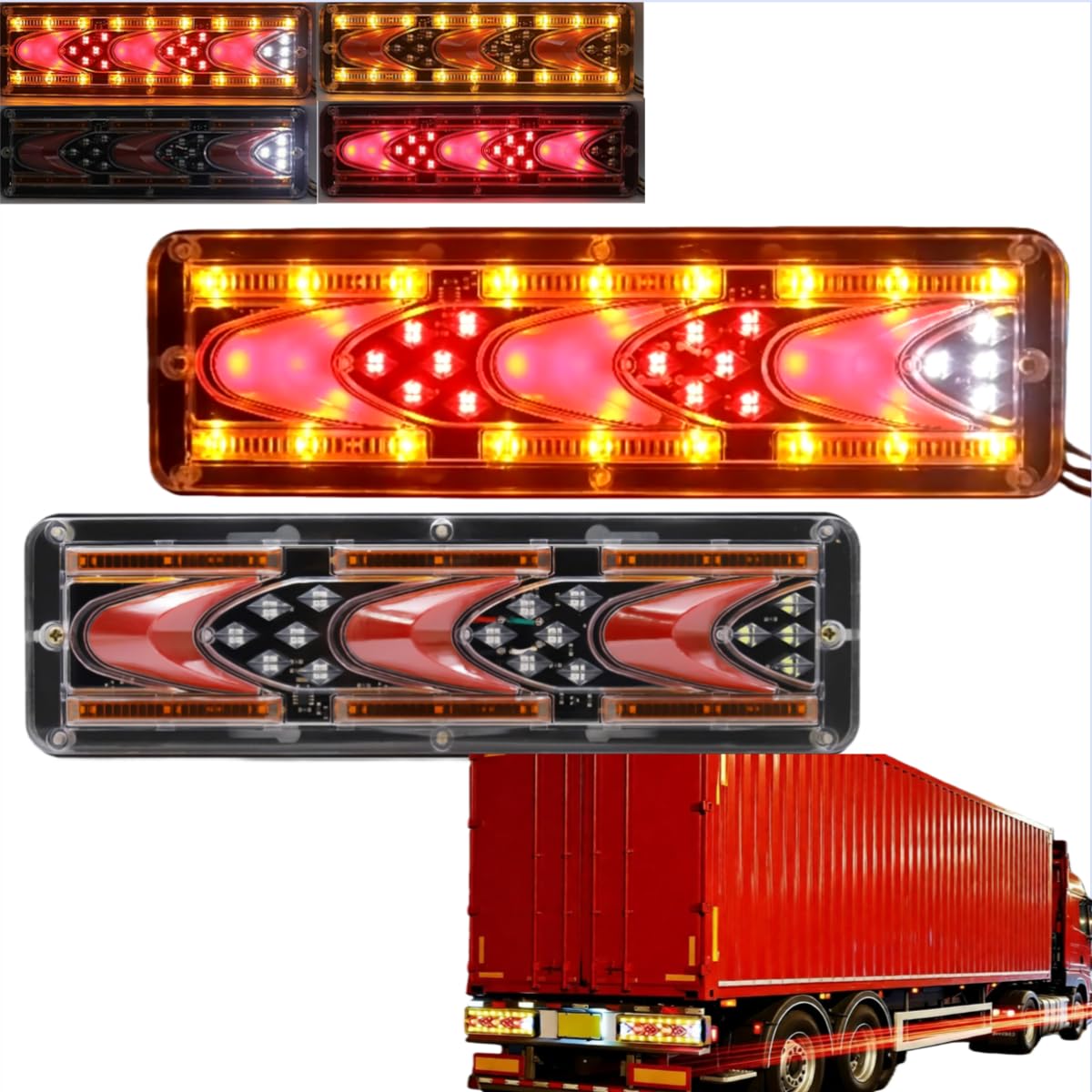 2PCS Utility Truck Tail Light Waterproof, Led Trailer Tail Lights With Turn Signal,12V 24V Universal Rear Trailer Lights for Truck RV UTV Camper Van Flatbed