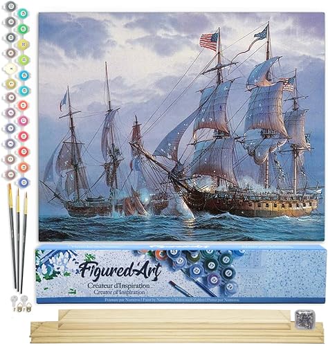 Vista 314 de Figured'Art - Juego de pintura por números, lienzo enrollado sin marco, para manualidades, para adultos, 16 x 20 pulgadas, jarrón de peonías