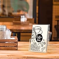 Vista 4 de Soporte para folletos HIIMIEI de 8.5 x 5.5 pulgadas, soporte acrílico para volantes con paquete de 6, soportes de plástico para exhibir revistas