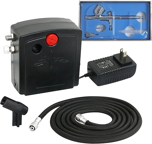 Miniatura 7 de ZENY TC-100K kit de compresor y aerógrafo de acción doble, juego de aerógrafo doble en espray, herramienta de máquina de tatuaje