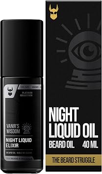 The Beard Struggle Night Liquid Elixir Beard Oil - Platinum Collection - Vanir's Wisdom - Beard Oil for Men - Natural Blend for Soft, Moisturized & Healthy-Looking Beard 40 ml
