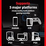 NBCP Game Controller for PS4 Wireless, Gamepad Joystick Controllers for PlayStation 4, 1200mAh Battery/Dual Motors/6-Axis Gyro/3.5mm Audio Jack/Hall Effect Sensor (White)