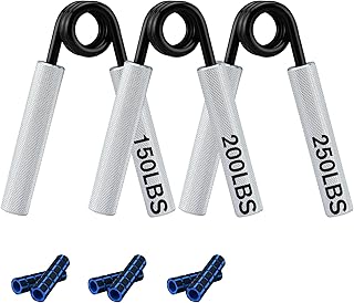 COVVY Hand Grip Strengthener with Foam Gloves，Set of 3 (150, 200, 250 lbs) Grip Strength Trainer for Home Office & Gym Non-Slip Gripper Wrist & Forearm Exercise Strengthener for Beginners and Professionals
