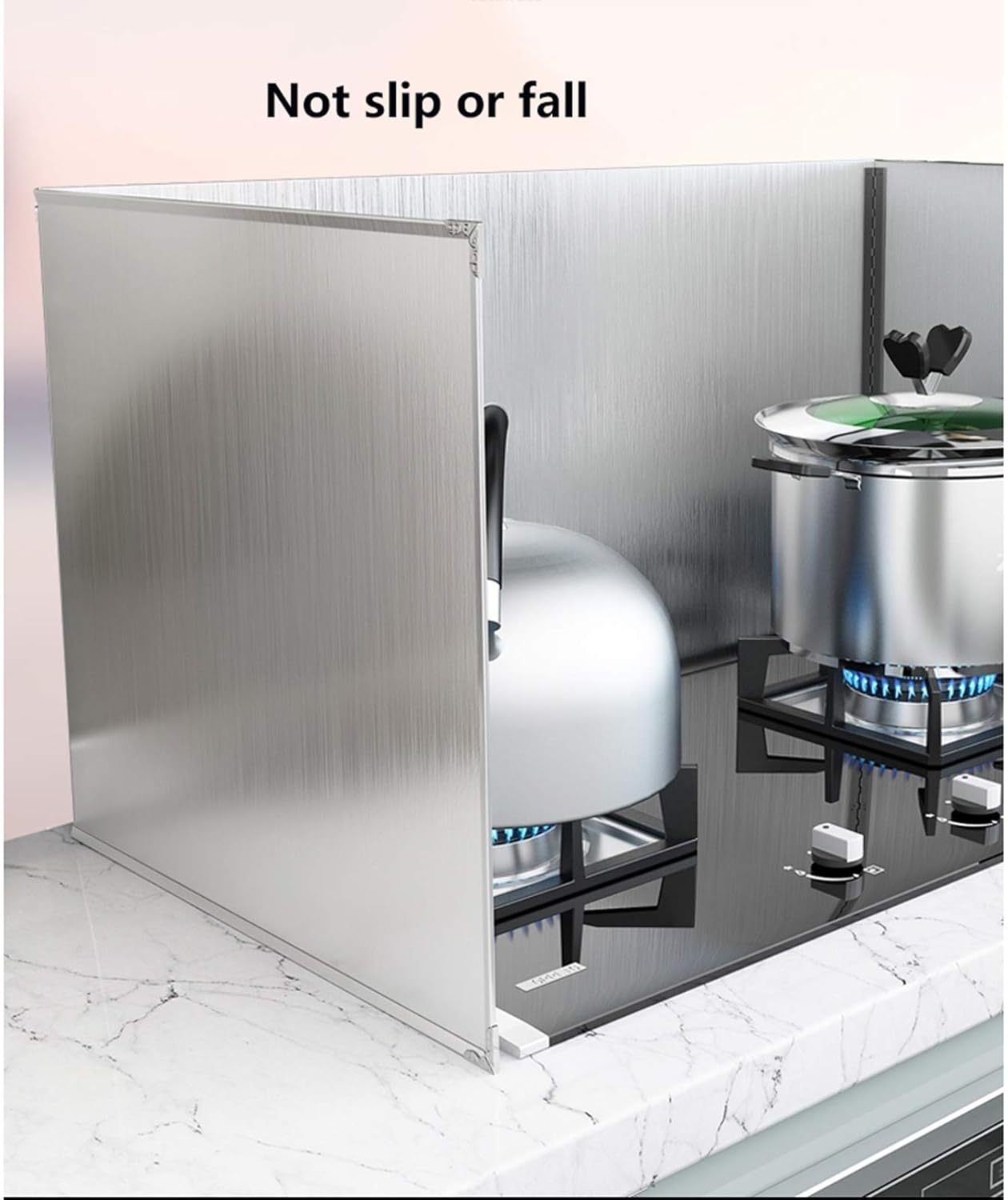 Anti Splatter Shield Guard, Nonstick 3 Sided Splatter Guard Cooking Large Insulated Spatter-Proof Oil Barrier High Temperature Resistant Aluminum Foil Board Folding Splashproof Tools,45 * 45 * 45cm