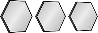 14 Mirror Bathroom Ideas for Brighter Spaces and Modern Style 96 Kate and Laurel Rhodes Modern Hexagon Wall Mirror Set, 3 Pieces Black, C...