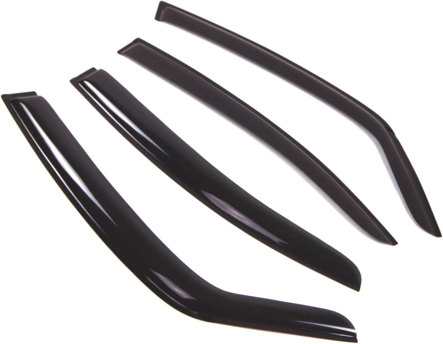 TuningPros Outside Mount Window Vent Visors Rain Guards Compatible with Suzuki SX4 2008-2010 | Side Window Wind Deflectors Rain Shields | Black Tinted, 4 Pcs Set, BGWV-402
