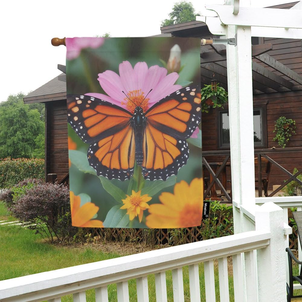 3dRose Gartenflagge – Monarch-Schmetterlinge Auf Kegelblumen, 30,5 X 45,7 Cm