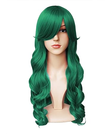 Another Me Wig Women??s Long Big Wavy Hair 25 Inches Forest Green Ultra Soft Heat Resistant Fiber Party Cosplay Accessories