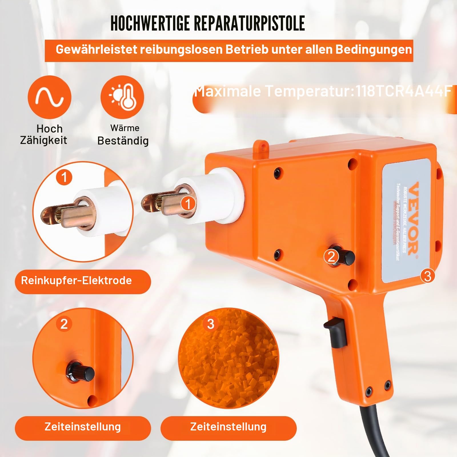VEVOR Ausbeulspotter 800 VA 220 V 1600 A Ausbeul-Set Dellenlifter Punktschweißgerät IP22 Wasserdicht inkl. verschiedener Elektroden Ausbeulwerkzeug zur professionellen Reparatur von Kfz Karosserien