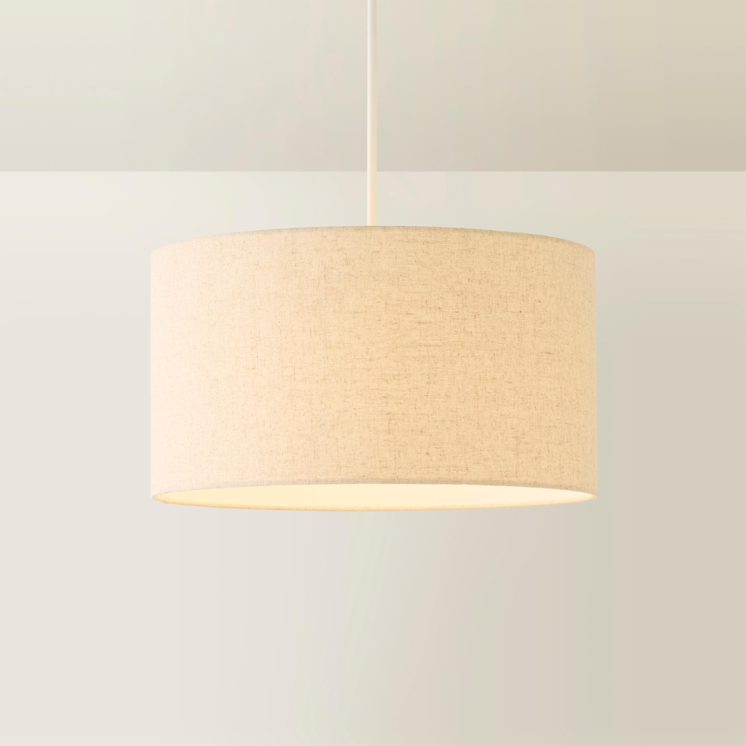ValueLights | Reni Natural Large Linen Drum Shade 45cm