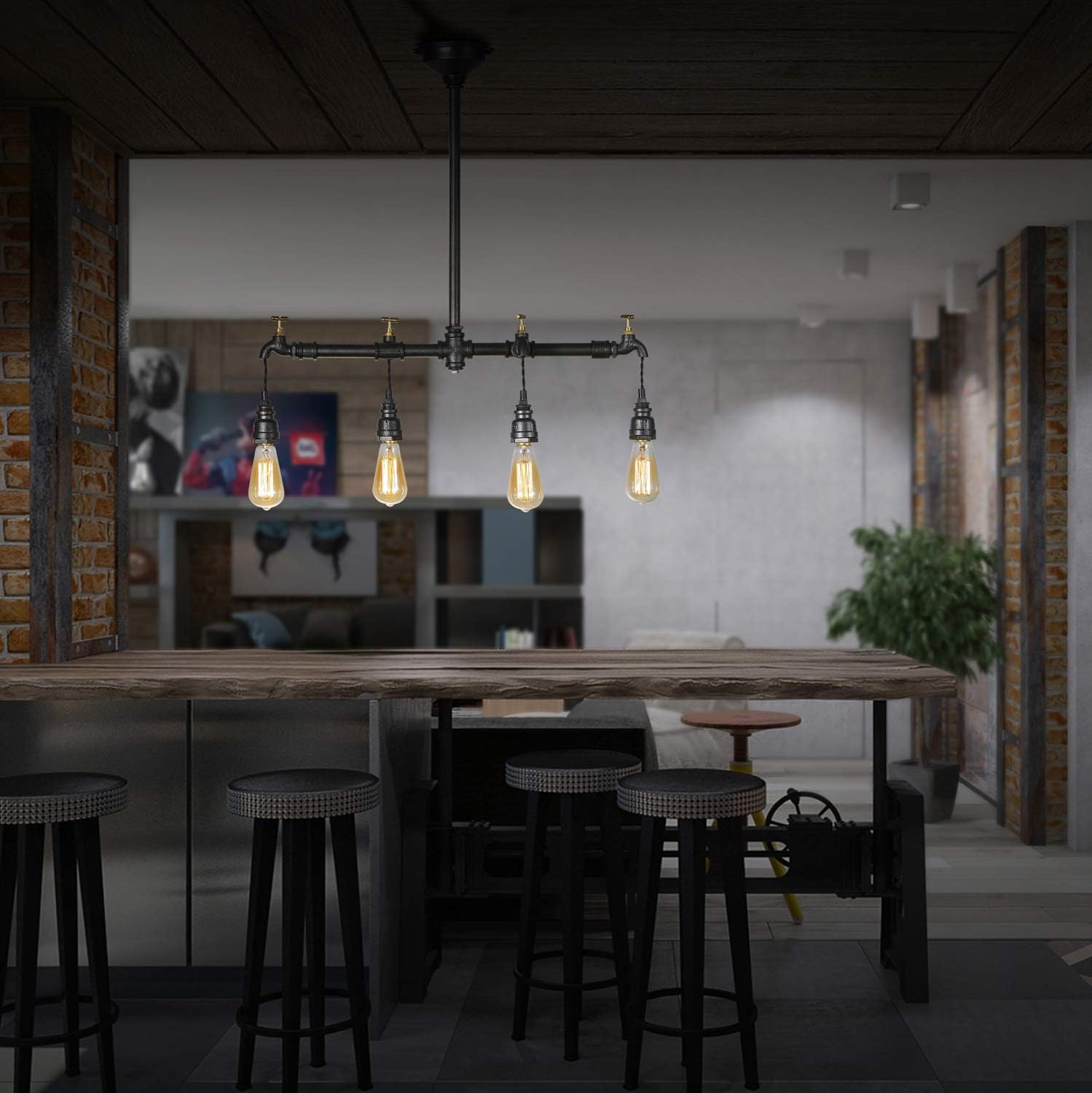 Review Product Vintage Island Light with 4 Lights Fixture, Industrial Ceiling Light with Copper Water Pipe for Bar, Retro Island Pendant Lighting for Farmhouse Dinning Room Kitchen 50% Off Discount Vintage Island Light with 4 Lights Fixture, Industrial Ceiling Light with Copper Water Pipe for Bar, Retro Island Pendant Lighting for Farmhouse Dinning Room Kitchen