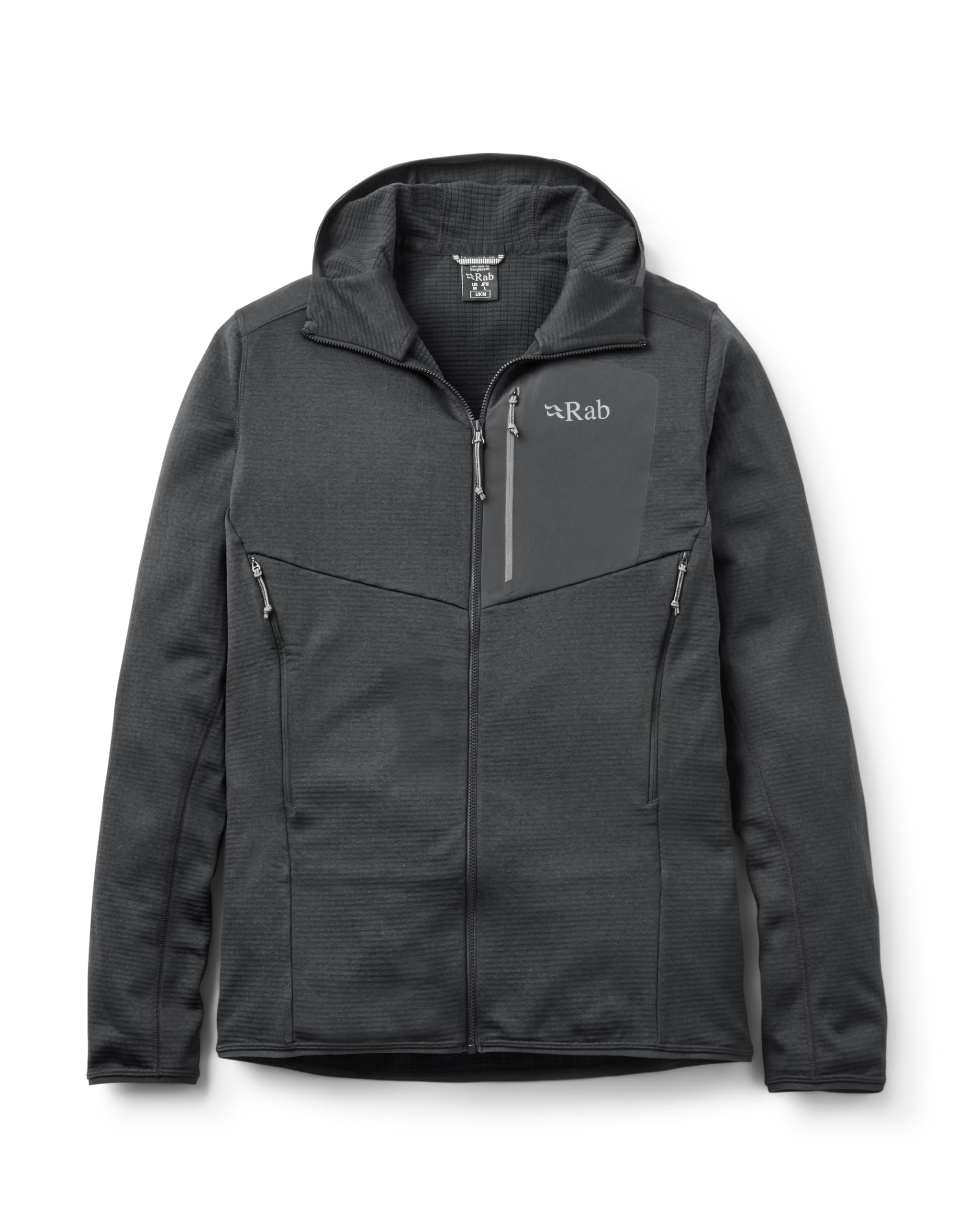 Rab Men's Black Ascendor Hoody - Fleece Full-Zip Jacket For Climbing, Skiing, & Mountaineering - Medium