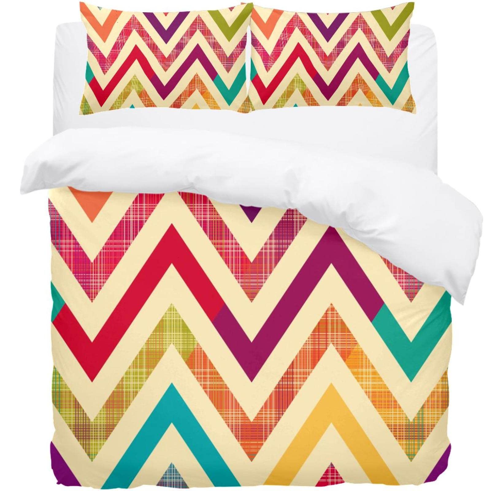 Parure de lit thermique isolante housse de couette graphique Zigzag