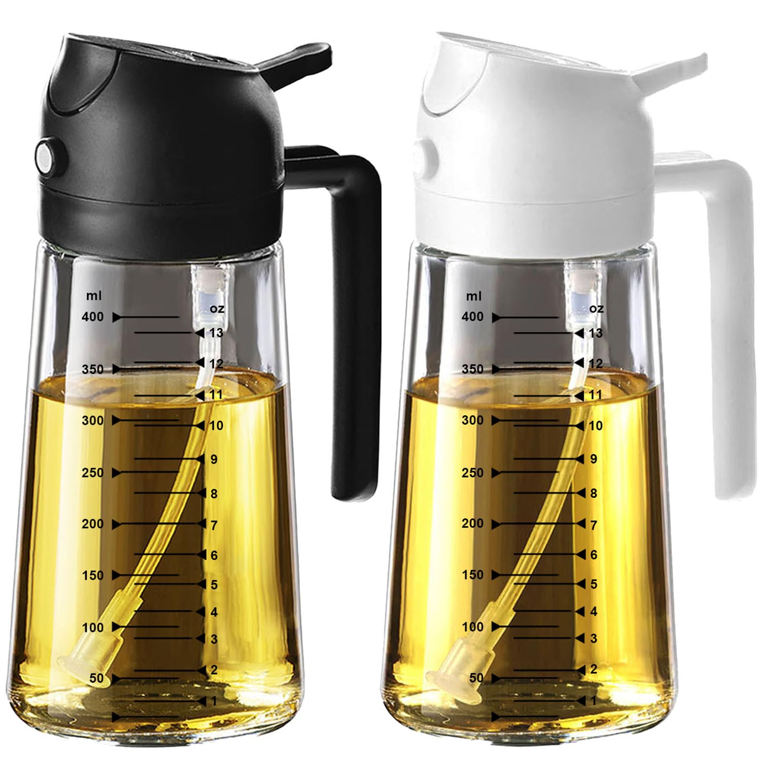 Kitchen Oil Spray 470ml - Air Fryer 2-in-1 Oil Spray for Cooking, Salads, Vinegar and Kitchen Accessories – Assorted Color Assorted Color 470 مليلتر