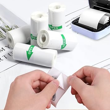 YSDMY 15 Rolls of Paper 57 x 25 mm Self-Adhesive Thermal Paper for Mini Thermal Printers