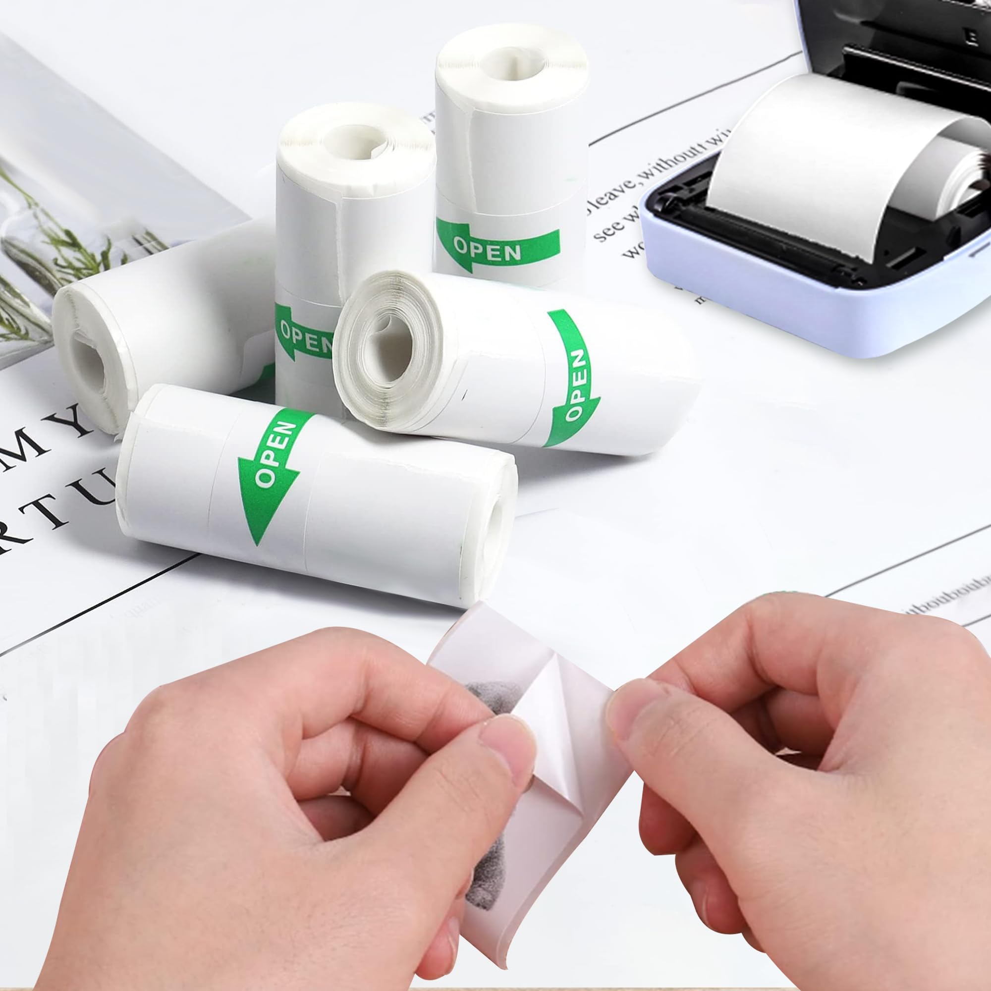 YSDMY 15 Rolls of Paper 57 x 25 mm Self-Adhesive Thermal Paper for Mini Thermal Printers, white - Image 4