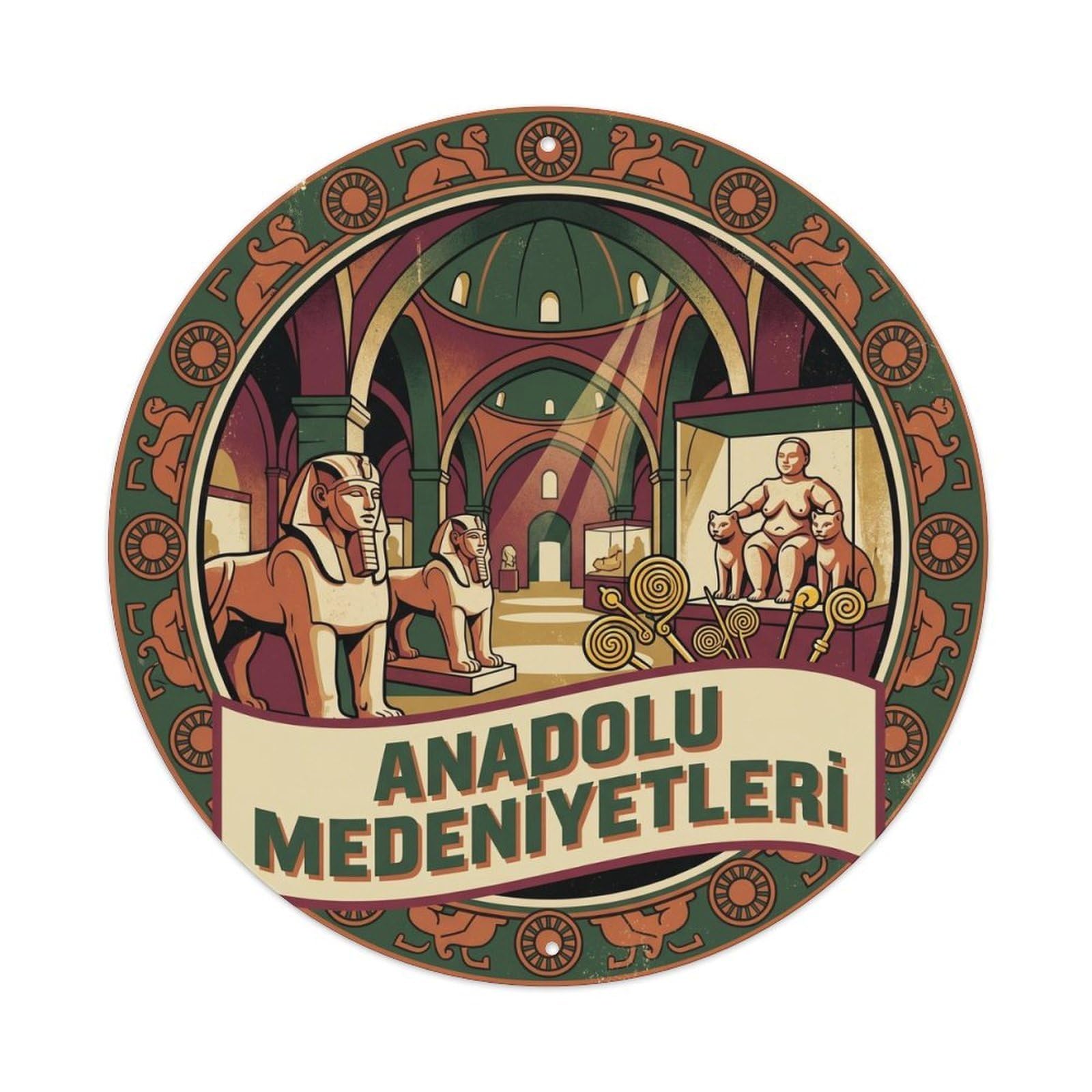 European Archaeology Ankara Turkey Travel Culture Metal Tin Sign