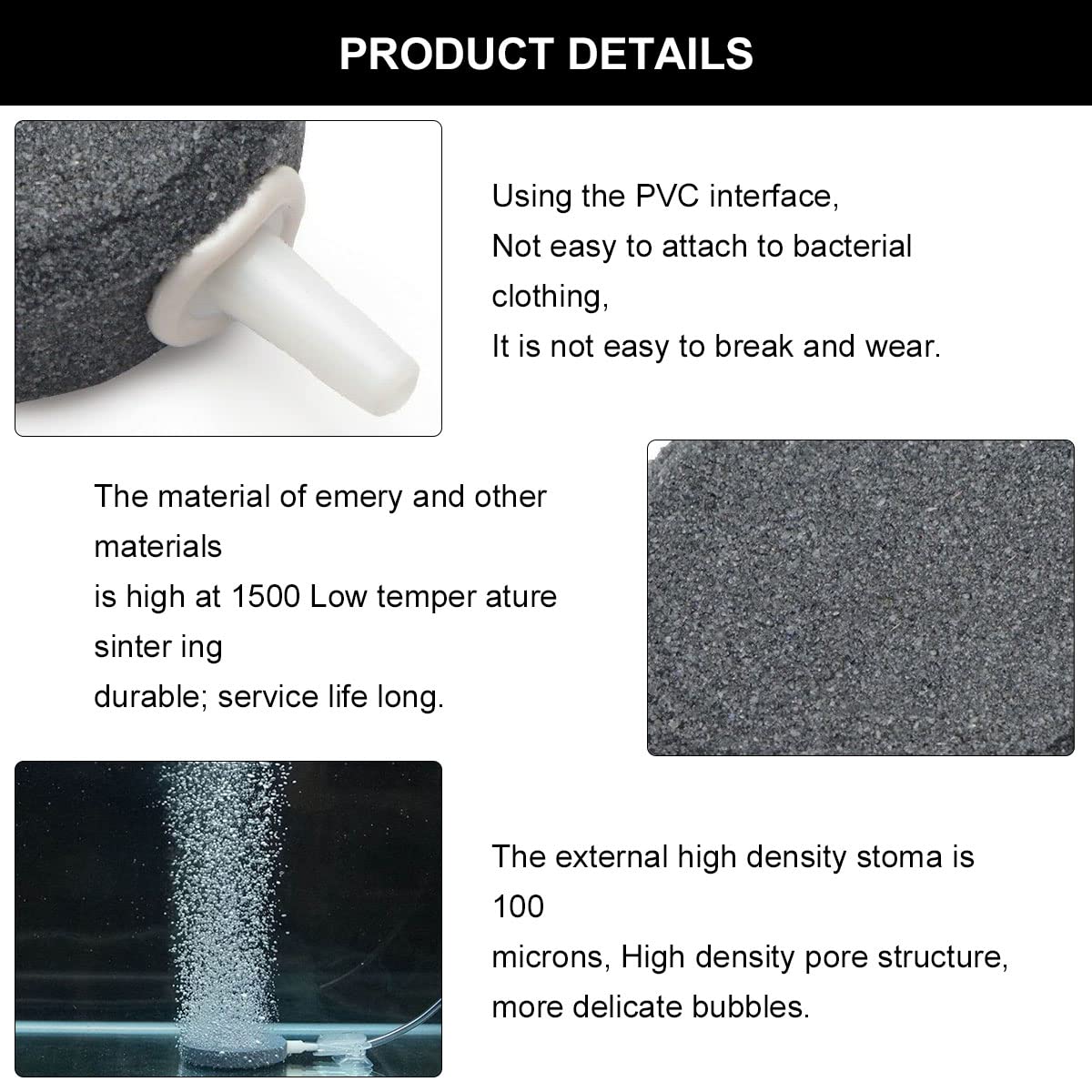 Diffuseur de Pierre d'Air Profond,Aquariums Diffuseur d'Oxygène,2 Pierres à Air Rondes,Pierre à Air pour Aquarium,Aquarium Air Stone,Barboteur pour Aquariums,Pierre pour Bulles d'Air Aquarium,4cm