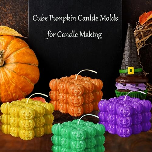 Miniatura 2 de Moldes de vela de Halloween, moldes de vela de calabaza, moldes de silicona de calabaza para hacer velas, cubo de burbujas, calabaza, vela,